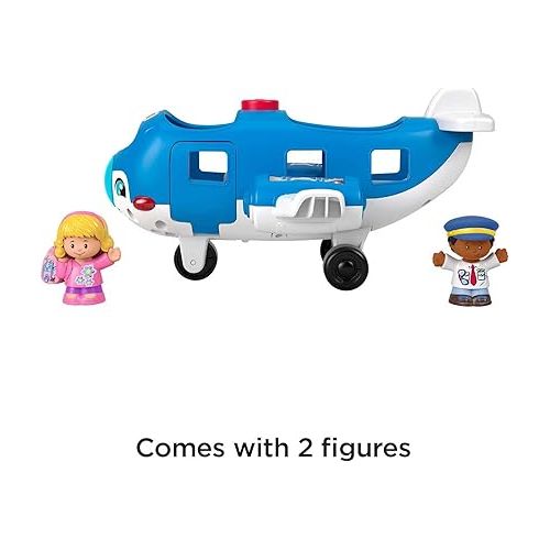 피셔프라이스 Fisher-Price Little People Musical Toddler Toy Travel Together Airplane with Lights Sounds & 2 Figures for Ages 1+ Years