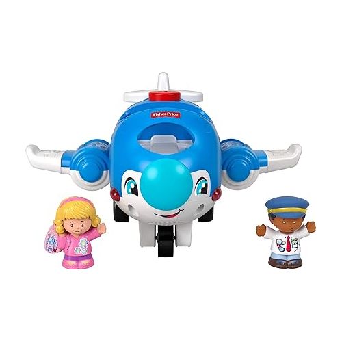 피셔프라이스 Fisher-Price Little People Musical Toddler Toy Travel Together Airplane with Lights Sounds & 2 Figures for Ages 1+ Years
