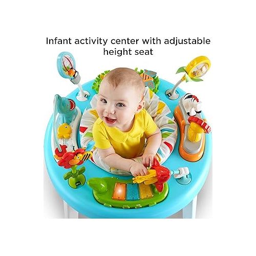피셔프라이스 Fisher-Price Baby to Toddler Toy 3-in-1 Sit-to-Stand Activity Center with Music Lights and Spiral Ramp, Jazzy Jungle