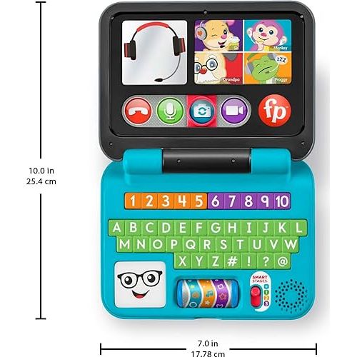 피셔프라이스 Fisher-Price Baby & Toddler Toy Laugh & Learn Let’s Connect Laptop Pretend Computer with Smart Stages for Infants Ages 6+ Months?