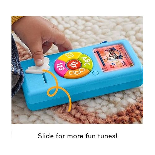 피셔프라이스 Fisher-Price Baby Learning Toy Laugh & Learn Puppy’s Music Player with Lights & Fine Motor Activities for Infants Ages 6+ Months, Blue