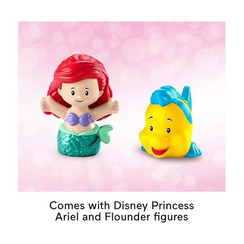 피셔프라이스 Fisher-Price Little People Toddler Toy Disney Princess Ariel's Light-Up Sea Carriage Musical Vehicle for Pretend Play Ages 18+ Months?