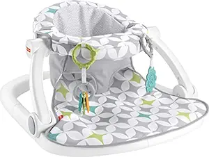 Fisher-Price Portable Baby Chair Sit-Me-Up Floor Seat With Developmental Toys & Machine Washable Seat Pad, Starlight Bursts