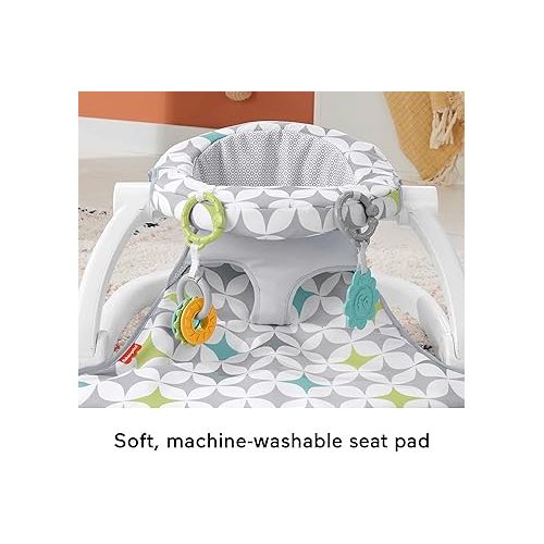 피셔프라이스 Fisher-Price Portable Baby Chair Sit-Me-Up Floor Seat With Developmental Toys & Machine Washable Seat Pad, Starlight Bursts