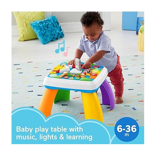 피셔프라이스 Fisher-Price Baby to Toddler Toy Laugh & Learn Around the Town Learning Activity Table with Music & Lights for Infants Ages 6+ Months? (Amazon Exclusive)