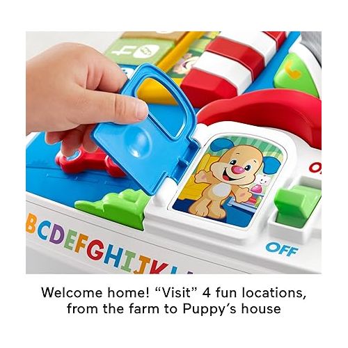 피셔프라이스 Fisher-Price Baby to Toddler Toy Laugh & Learn Around the Town Learning Activity Table with Music & Lights for Infants Ages 6+ Months? (Amazon Exclusive)