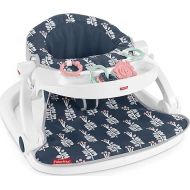 Fisher-Price Baby Portable Baby Chair Sit-Me-Up Floor Seat With Snack Tray And Developmental Toys, Navy Garden