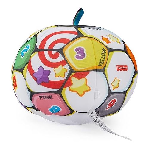 피셔프라이스 Fisher-Price Laugh & Learn Baby to Toddler Toy Singin’ Soccer Ball Plush with Music & Educational Phrases for Ages 6+ Months (Amazon Exclusive)