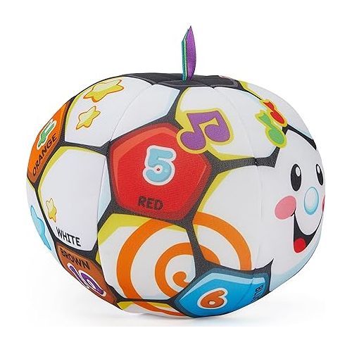 피셔프라이스 Fisher-Price Laugh & Learn Baby to Toddler Toy Singin’ Soccer Ball Plush with Music & Educational Phrases for Ages 6+ Months (Amazon Exclusive)