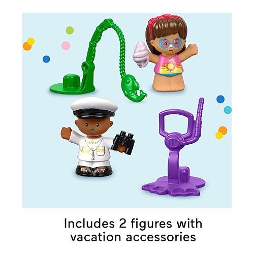 피셔프라이스 Fisher-Price Little People Toddler Toy Travel Together Friend Ship Musical Playset with 2 Figures & Accessories for Ages 1+ Years