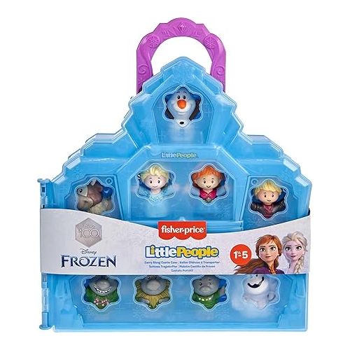 피셔프라이스 Fisher-Price Little People Toddler Toy Disney Frozen Carry Along Castle Case Playset with Figures for Pretend Play Kids Ages 18+ Months?