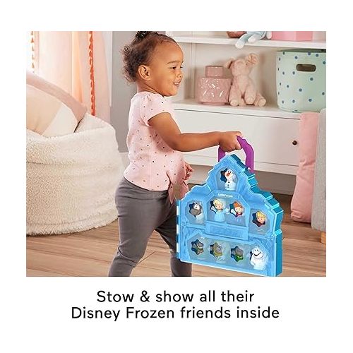 피셔프라이스 Fisher-Price Little People Toddler Toy Disney Frozen Carry Along Castle Case Playset with Figures for Pretend Play Kids Ages 18+ Months?
