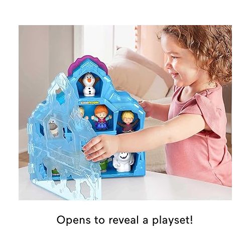 피셔프라이스 Fisher-Price Little People Toddler Toy Disney Frozen Carry Along Castle Case Playset with Figures for Pretend Play Kids Ages 18+ Months?