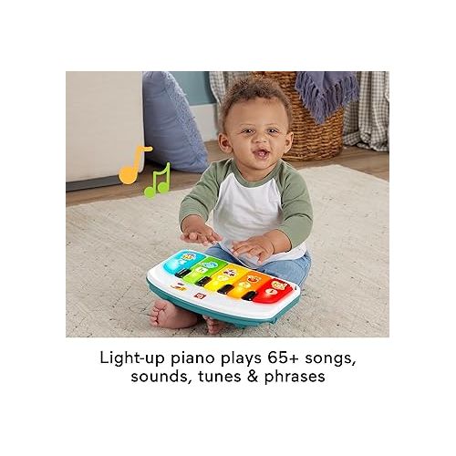 피셔프라이스 Fisher-Price Baby Portable Chair Deluxe Kick & Play Sit-Me-Up Floor Seat with Piano Learning Toy & Snack Tray for Infants to Toddlers