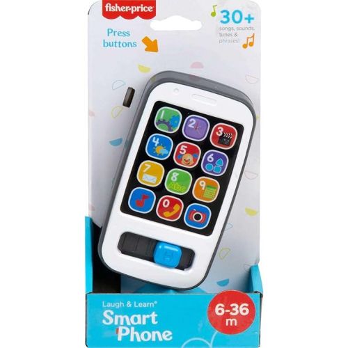 피셔프라이스 Fisher-Price Laugh & Learn Baby & Toddler Toy Smart Phone with Music Lights & Learning Songs for Ages 6+ Months, Gray