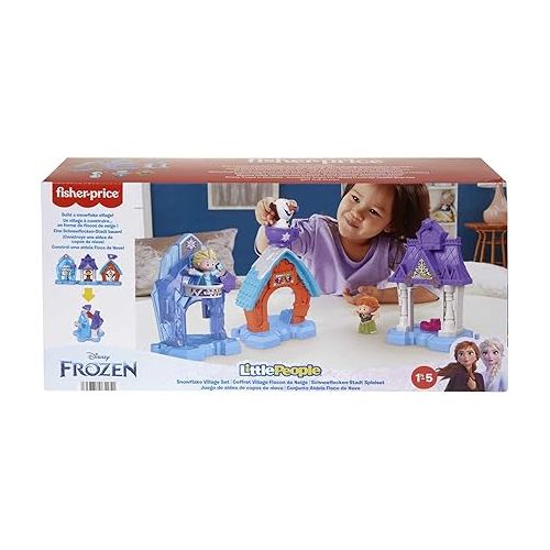 피셔프라이스 Fisher-Price Little People? Toddler Toys Disney Frozen Snowflake Village Playset with Anna Elsa & Olaf for Ages 18+ Months?