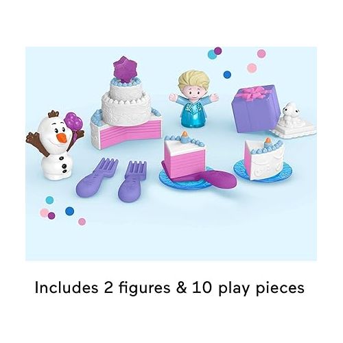 피셔프라이스 Fisher-Price Little People Toddler Toys Disney Frozen Elsa & Olaf’s Party 12-Piece Playset for Pretend Play Ages 18+ Months