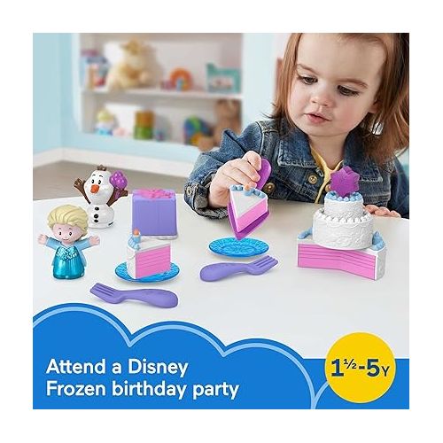 피셔프라이스 Fisher-Price Little People Toddler Toys Disney Frozen Elsa & Olaf’s Party 12-Piece Playset for Pretend Play Ages 18+ Months