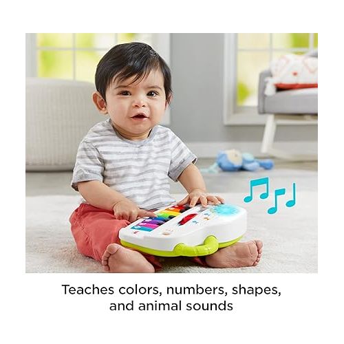 피셔프라이스 Fisher-Price Baby Toy Laugh & Learn Silly Sounds Light-Up Piano Musical Instrument with Learning Songs for Infants Ages 6+ Months?