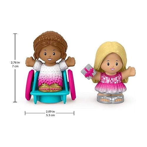 피셔프라이스 Fisher-Price Little People Barbie Toddler Toys Party Figure Pack, 2 Characters for Pretend Play Ages 18+ Months