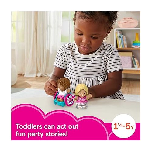 피셔프라이스 Fisher-Price Little People Barbie Toddler Toys Party Figure Pack, 2 Characters for Pretend Play Ages 18+ Months