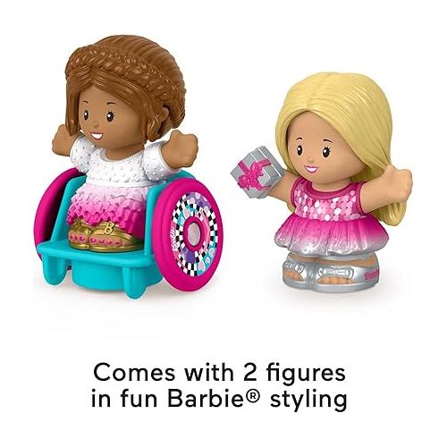 피셔프라이스 Fisher-Price Little People Barbie Toddler Toys Party Figure Pack, 2 Characters for Pretend Play Ages 18+ Months