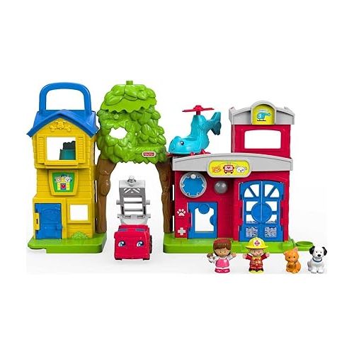 피셔프라이스 Fisher-Price Little People Toddler Toy Animal Rescue Playset with Lights Sounds Figures & Vehicles for Ages 1+ Years (Amazon Exclusive)