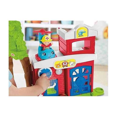 피셔프라이스 Fisher-Price Little People Toddler Toy Animal Rescue Playset with Lights Sounds Figures & Vehicles for Ages 1+ Years (Amazon Exclusive)