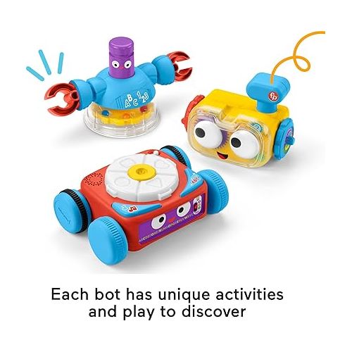 피셔프라이스 Fisher-Price Baby Toddler & Preschool Toy, 4-in-1 Learning Bot with Music Lights & Smart Stages Content for Kids Ages 6+ Months? (Amazon Exclusive)