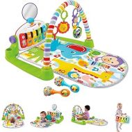Fisher-Price Baby Playmat Deluxe Kick & Play Piano Gym Learning Toy & 2 Maracas Soft Rattles for Newborn to Toddler Play Ages 0+ Months