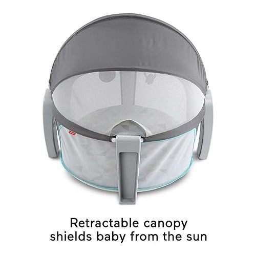 피셔프라이스 Fisher-Price Portable Bassinet and Play Space On-the-Go Baby Dome with Developmental Toys and Canopy, Windmill