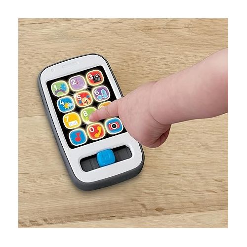 피셔프라이스 Fisher-Price Baby & Toddler Toy, Laugh & Learn Smart Phone, Gray with Lights & Educational Music for Infants Ages 6+ Months