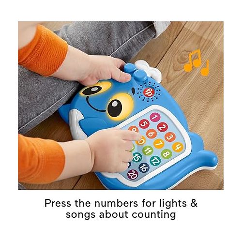 피셔프라이스 Fisher-Price Linkimals Toddler Learning Toy 1-20 Count & Quiz Whale with Interactive Lights & Music for Ages 18+ Months