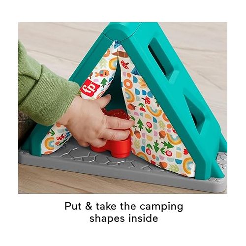 피셔프라이스 Fisher-Price Baby Developmental Toy S’More Shapes Camping Tent Block Sorting Activity for Infants Ages 6+ Months