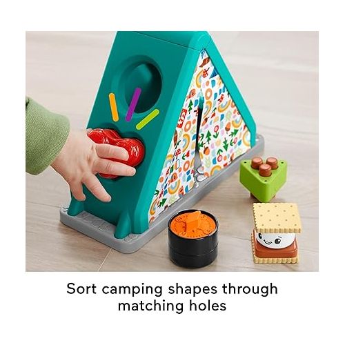 피셔프라이스 Fisher-Price Baby Developmental Toy S’More Shapes Camping Tent Block Sorting Activity for Infants Ages 6+ Months