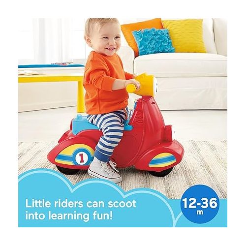 피셔프라이스 Fisher-Price Laugh & Learn Toddler Ride-On, Smart Stages Scooter, Musical Learning Toy with Motion-Activated Songs for Ages 1+ Years