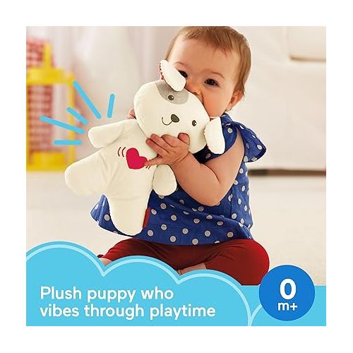 피셔프라이스 Fisher-Price Baby Portable Sound Machine Calming Vibrations Cuddle Soother Plush Dog Infant Toy with Music for Newborns