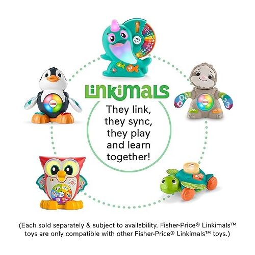 피셔프라이스 Fisher-Price Toddler Toy Linkimals Learning Narwhal Game for Ages 18+ Months, Compatible Only with Linkimals Items