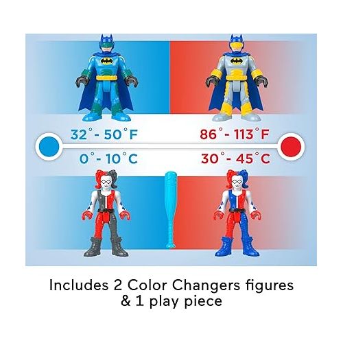피셔프라이스 Fisher-Price Imaginext DC Super Friends Color Changers Batman & Harley Quinn Figure Set for Preschool Pretend Play Ages 3+ Years