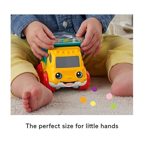 피셔프라이스 Fisher-Price Baby Toy Poppity Pop Dump Truck Push-Along Vehicle with Fine Motor Activities For Infants Ages 6+ Months