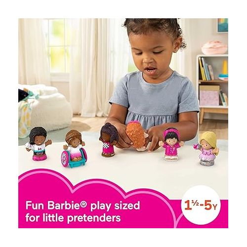 피셔프라이스 Fisher-Price Little People Barbie Toddler Toys Figure 6 Pack for Preschool Pretend Play Ages 18+ Months
