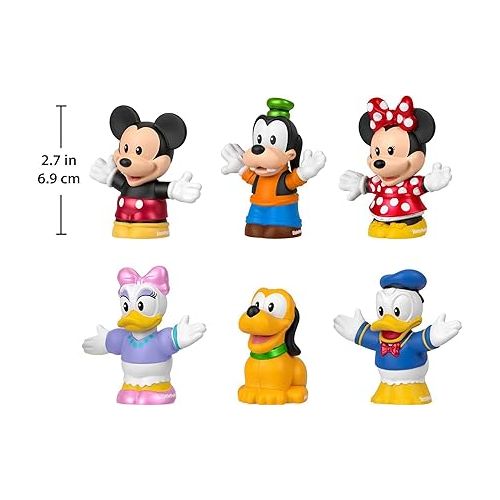 피셔프라이스 Fisher-Price Little People Toddler Toys Disney 100 Mickey & Friends Figure Pack with 6 Characters for Ages 18+ Months