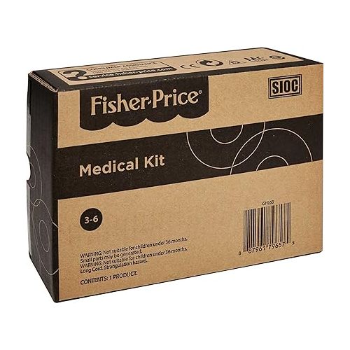 피셔프라이스 Fisher-Price Doctor Playset Medical Kit 7-Piece Toy for Dress Up and Preschool Pretend Play Ages 3+ Years