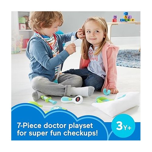 피셔프라이스 Fisher-Price Doctor Playset Medical Kit 7-Piece Toy for Dress Up and Preschool Pretend Play Ages 3+ Years