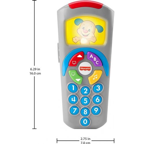 피셔프라이스 Fisher-Price Laugh & Learn Baby Learning Toy, Puppy's Remote Pretend TV Control with Music and Lights for Ages 6+ Months