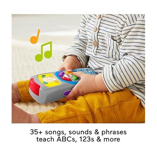 피셔프라이스 Fisher-Price Laugh & Learn Baby Learning Toy, Puppy's Remote Pretend TV Control with Music and Lights for Ages 6+ Months