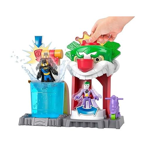 피셔프라이스 Fisher-Price Imaginext DC Super Friends Batman Toy The Joker Funhouse Playset Color Changers with 2 Figures & Accessories for Ages 3+ Years