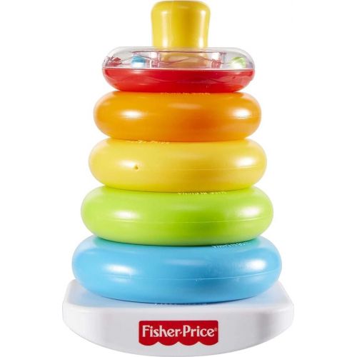 피셔프라이스 Fisher-Price Baby Stacking Toy Rock-A-Stack, Roly-Poly Base with 5 Colorful Rings for Ages 6+ Months