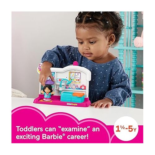 피셔프라이스 Fisher-Price Little People Barbie Toys for Toddler, Doctor Playset with Figure & Accessories for Preschool Pretend Play, Age 18+ Months