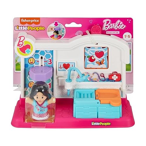 피셔프라이스 Fisher-Price Little People Barbie Toys for Toddler, Doctor Playset with Figure & Accessories for Preschool Pretend Play, Age 18+ Months